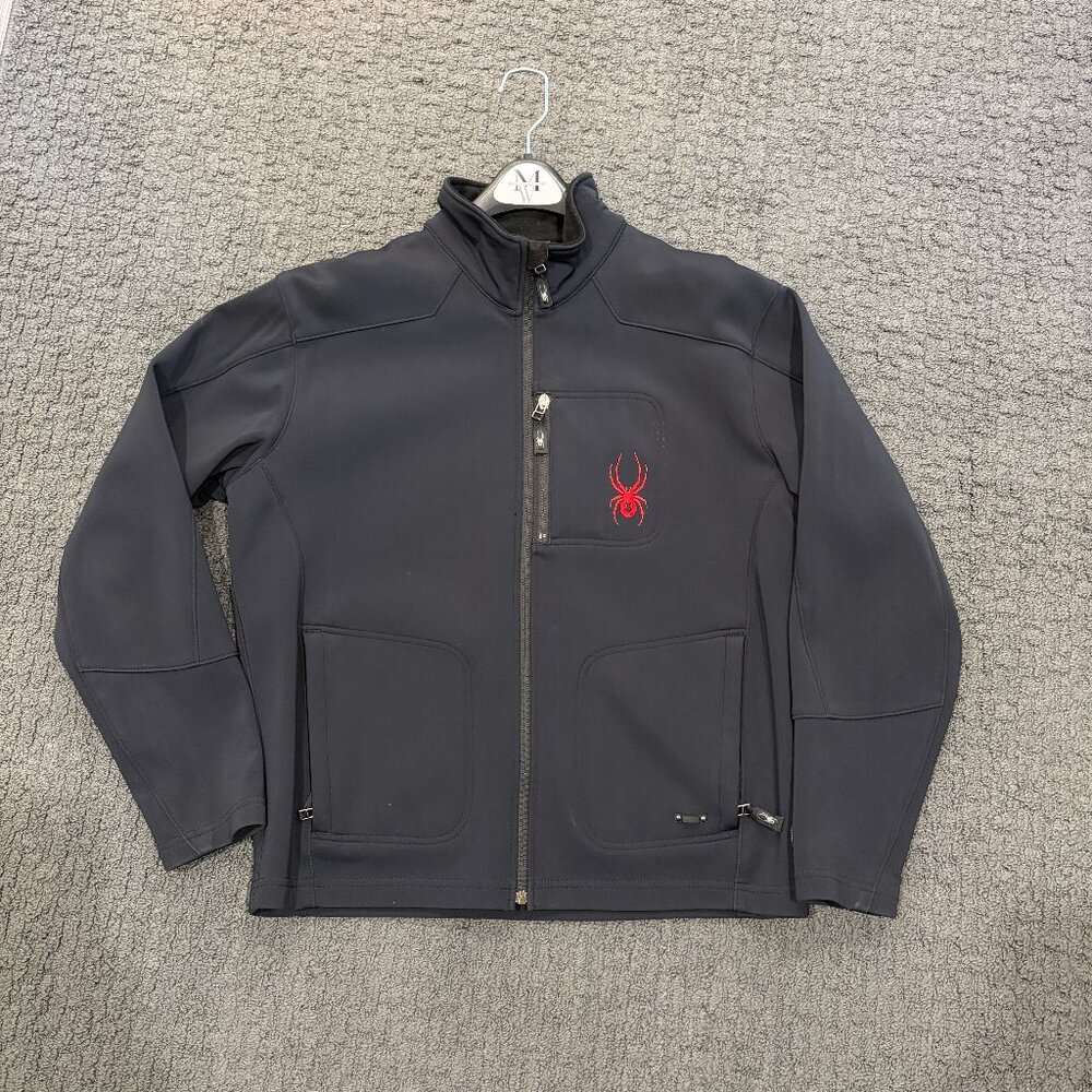 Spyder Mens Full Zip Black Spyder Jacket Sz: Med